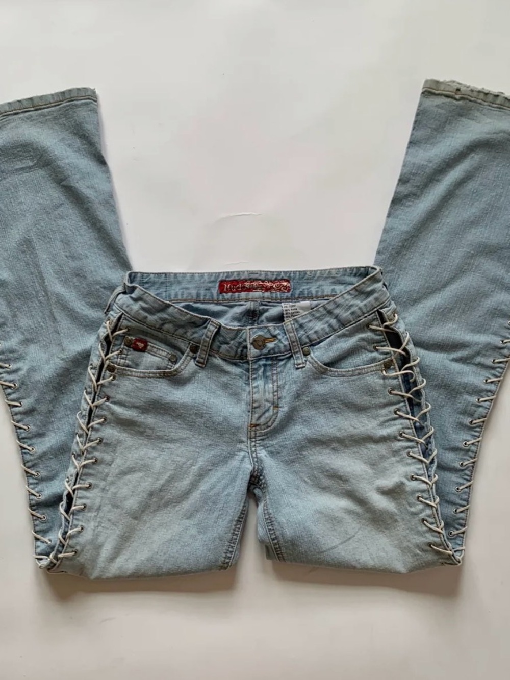 Mudd Light Blue Lace-Up Side Bootcut Jeans